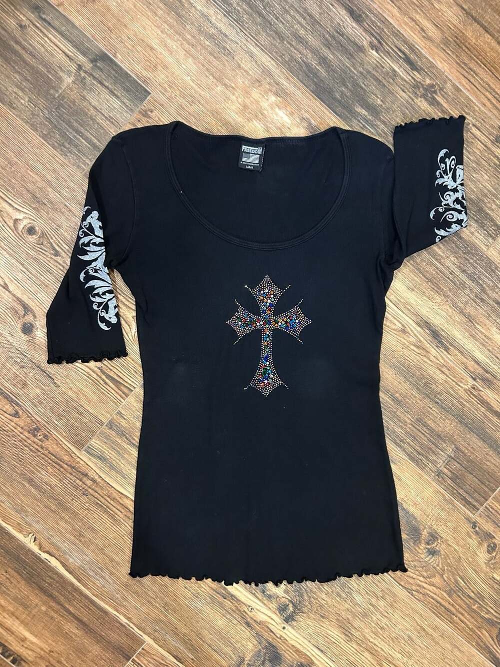 Freedom A New Generation Rhinestone Cross Size Large Black